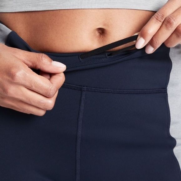 Athleta Crest High Rise Leggings Blue Red Grey Color Block Tights Full Length - Picture 3 of 12